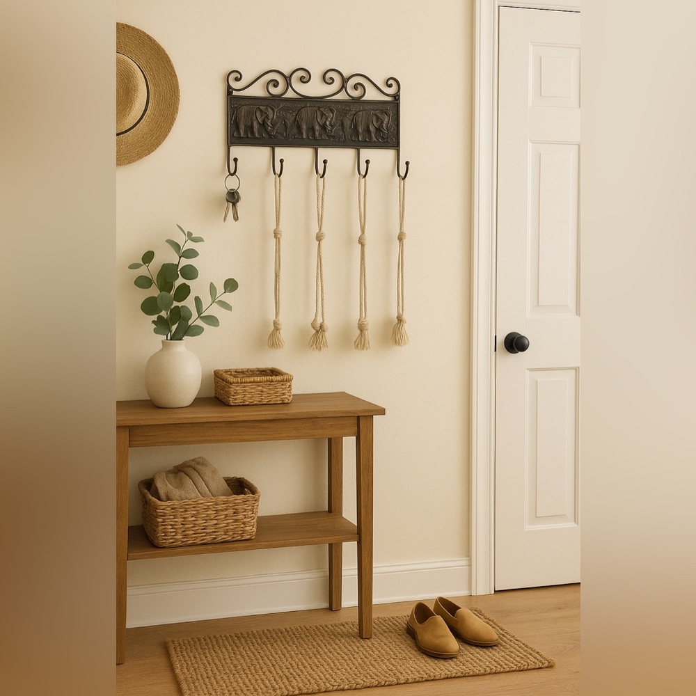 Decorative Metal Elephant Wall Hook Rack